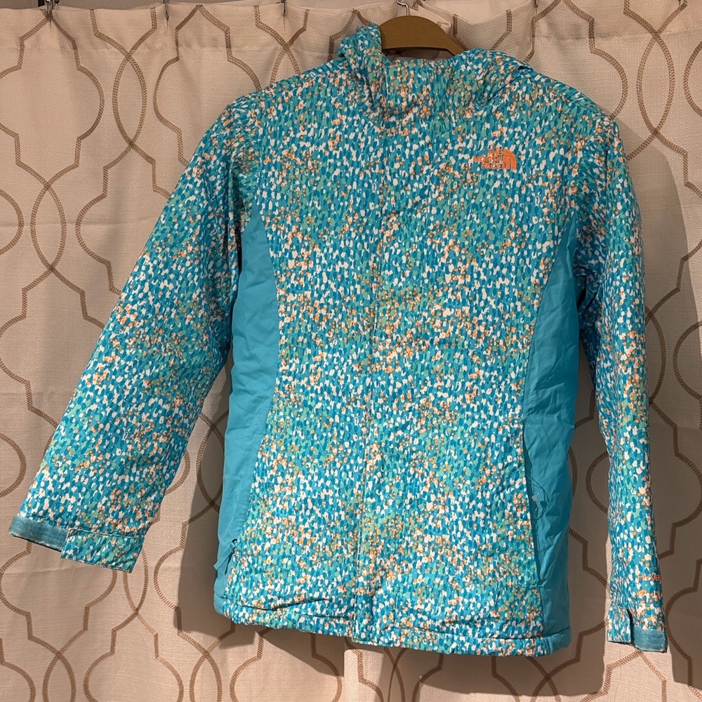 The North Face Teal and Orange Hyvent Jacket